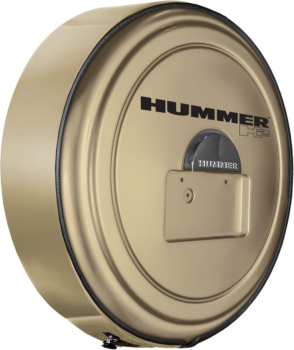 Boomerang Hummer H2 (05-10) - Color Matched MasterSeries Hard Tire Cover - (Color Matched Plastic Face & Stainless Steel Ring) - Hummer H2 Logo - Pewter Metallic
