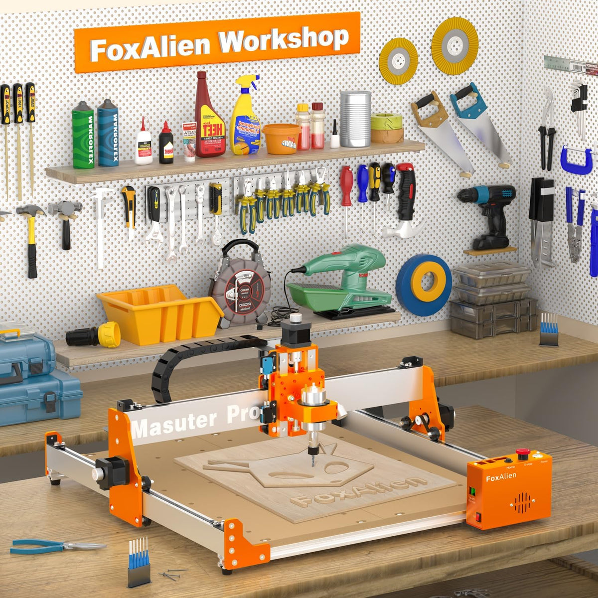 FoxAlien Masuter Pro 3-Axis CNC Router for Wood & Acrylic