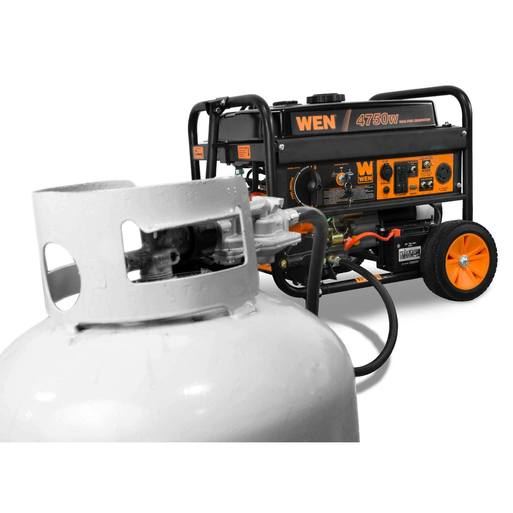 Wen DF475T 4750-Watt 120V/240V Dual Fuel Portable Generator with Wheel Kit and Electric Start - Carb Compliant