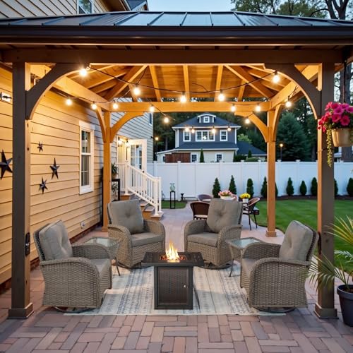 Patio Wicker Chairs Swivel Rocker - Outdoor Swivel Rocking Chairs Set of 2 with Rattan Side Table, Patio Swivel Glider Chair 3 Piece Patio Furniture Sets for Deck Porch Pool Brown/Blue