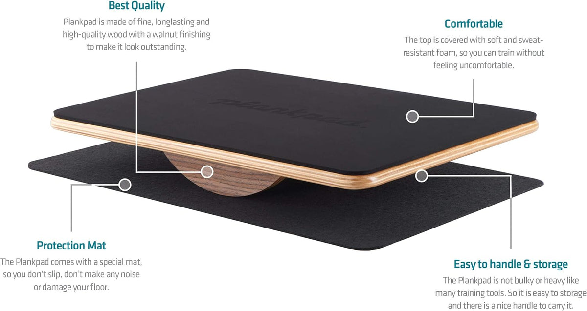 Plankpad PRO - Plank Board Core Trainer & Full Body Fitness while Playing Games & Workouts on iOS/Android App - Balance Board, Exercise Equipment