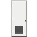 Steves u0026 Sons 24 in. x 80 in. Premium Vented Flush White Primed Right-Hand Outswing Steel Prehung Front Door with 4-9/16 in.