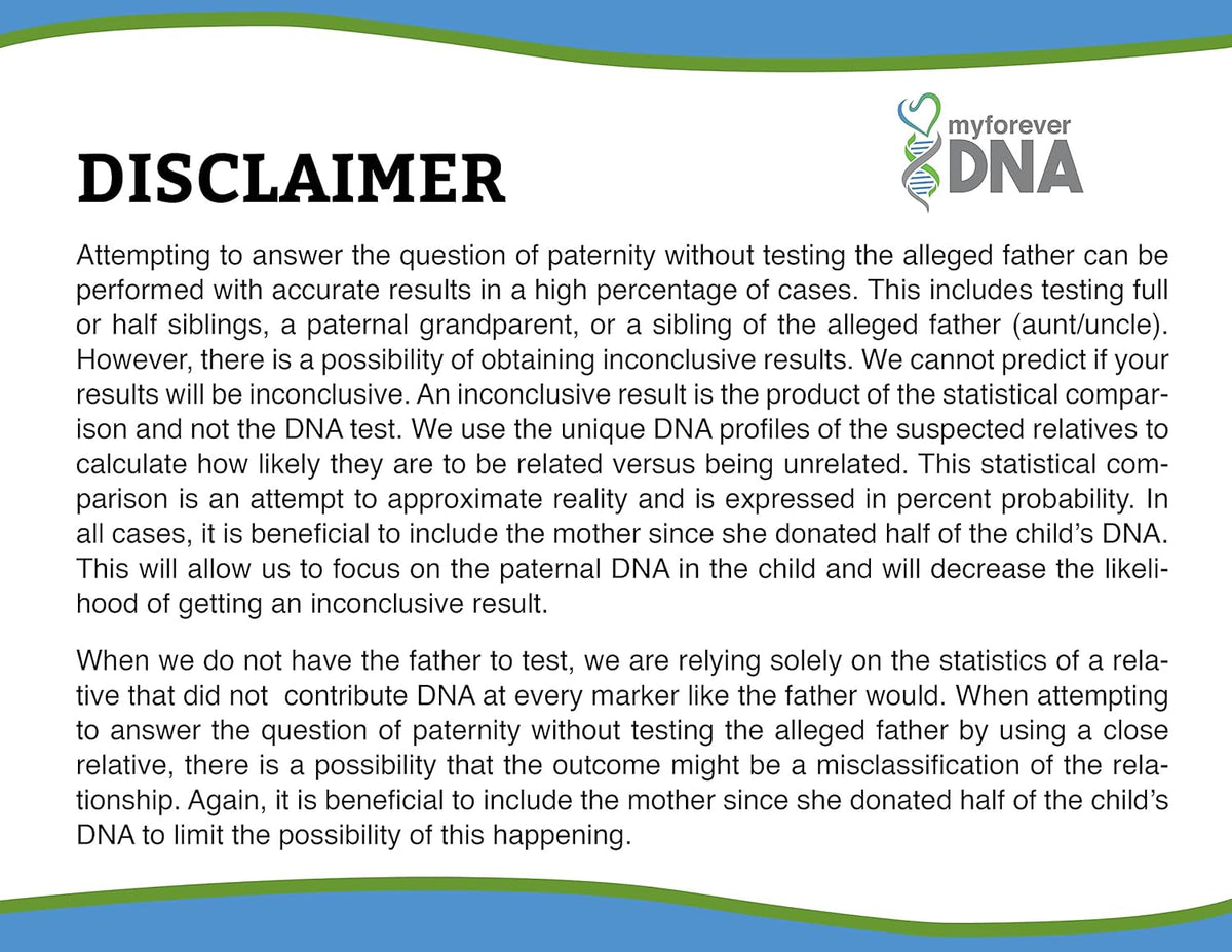 My Forever DNA - Sibling DNA Test KIT Includes All Lab Fees & Shipping to Lab 46 (Genetic) DNA Marker Test Accurate & Confidential