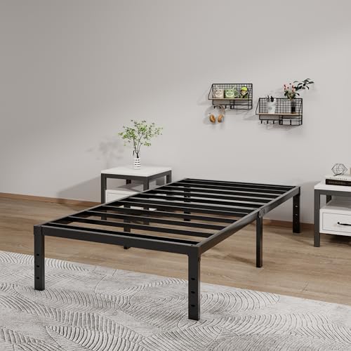 Metal Bed Frame Full Size - 14 Inch Heavy-Duty Full Platform Bed Frame No Box Spring Needed, Easy Assembly, Noise-Free, Sturdy Mattress Foundation, Underbed Storage Space