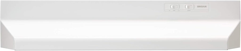 Broan-NuTone 42-inch Under-Cabinet Convertible Range Hood with 2-Speed Exhaust Fan and Light, 210 Max Blower CFM, White