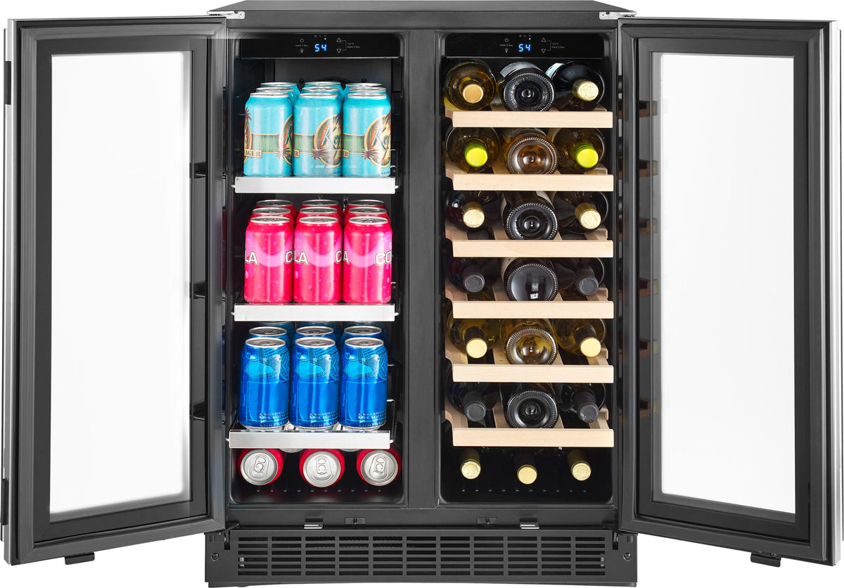 Insignia? - Dual Zone Wine and Beverage Cooler with Glass Doors - Stainless Steel