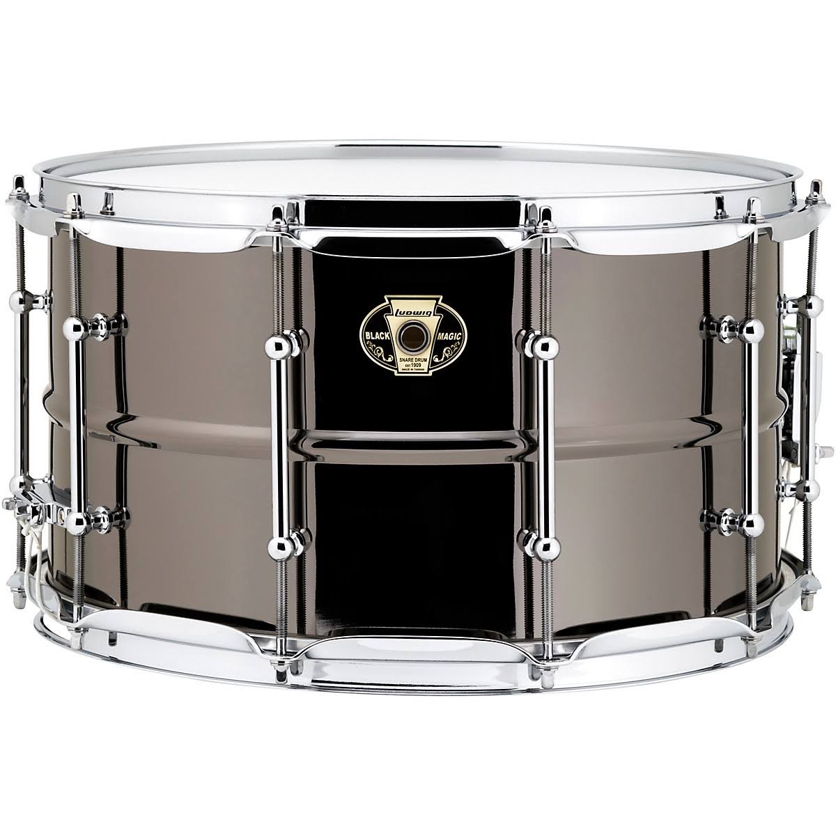 Ludwig 8x14x22 Black Magic Brass Snare Drum with Chrome Hardware