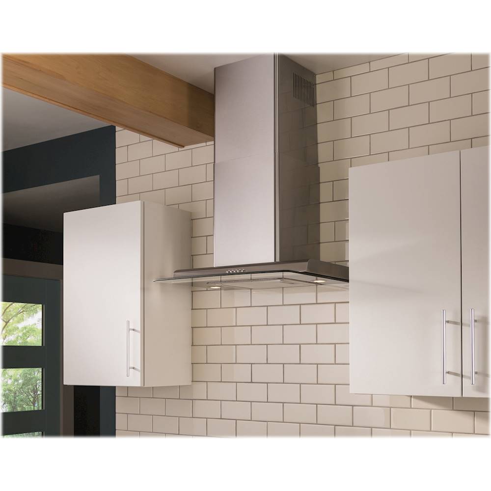 GE Profile - 24 Convertible Range Hood - Silver