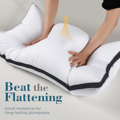 viewstar Bed Pillows King Size Set of 2, Hotel Quality, Down Alternative Big Pillow for Back, Stomach or Side Sleepers, Firm