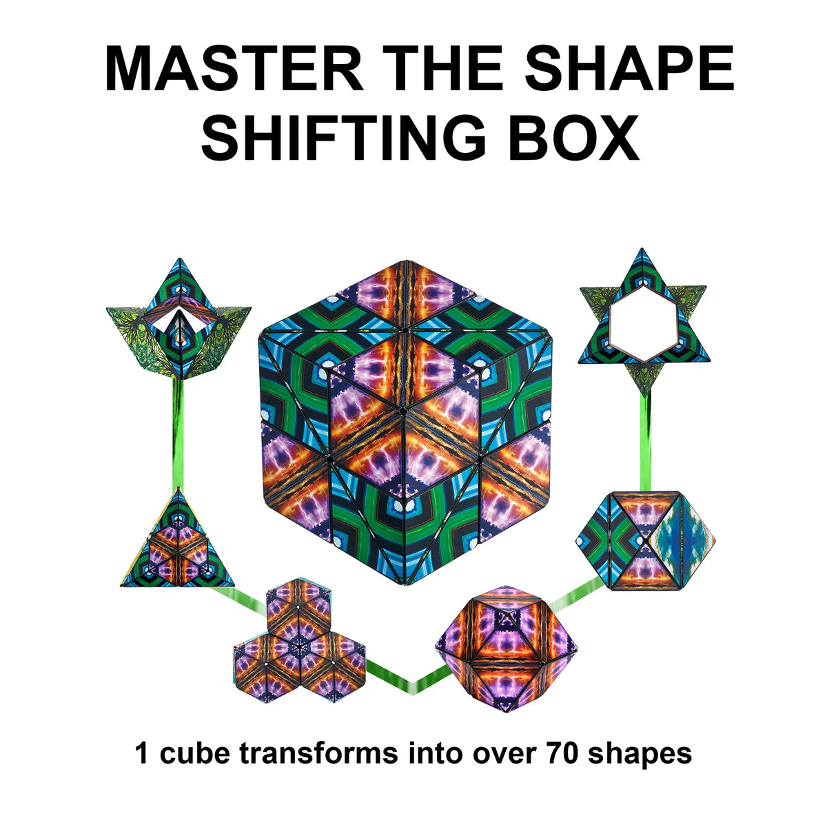 SHASHIBO Shape Shifting Box - Patented Fidget Cube ?C Shashibo Cube Magnet Fidget Toy Transforms Into Over 70 Shapes (Elements)