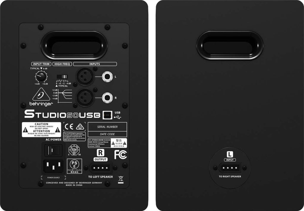 Behringer Studio 50USB 150W Bi-Amped Reference Studio Monitor Speakers with USB Input, High-Resolution, Pair