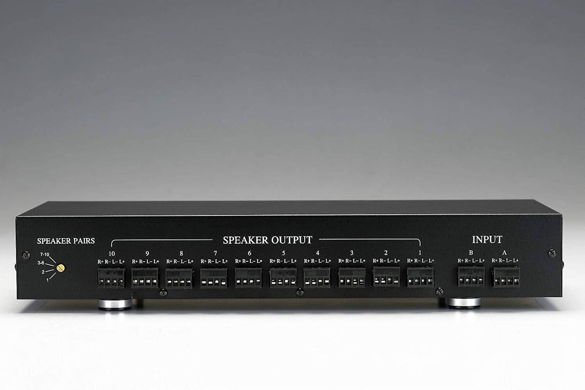 10 Zone Pair Speaker Selector Switch Switcher with Volume Level Control SPECIALTYAV