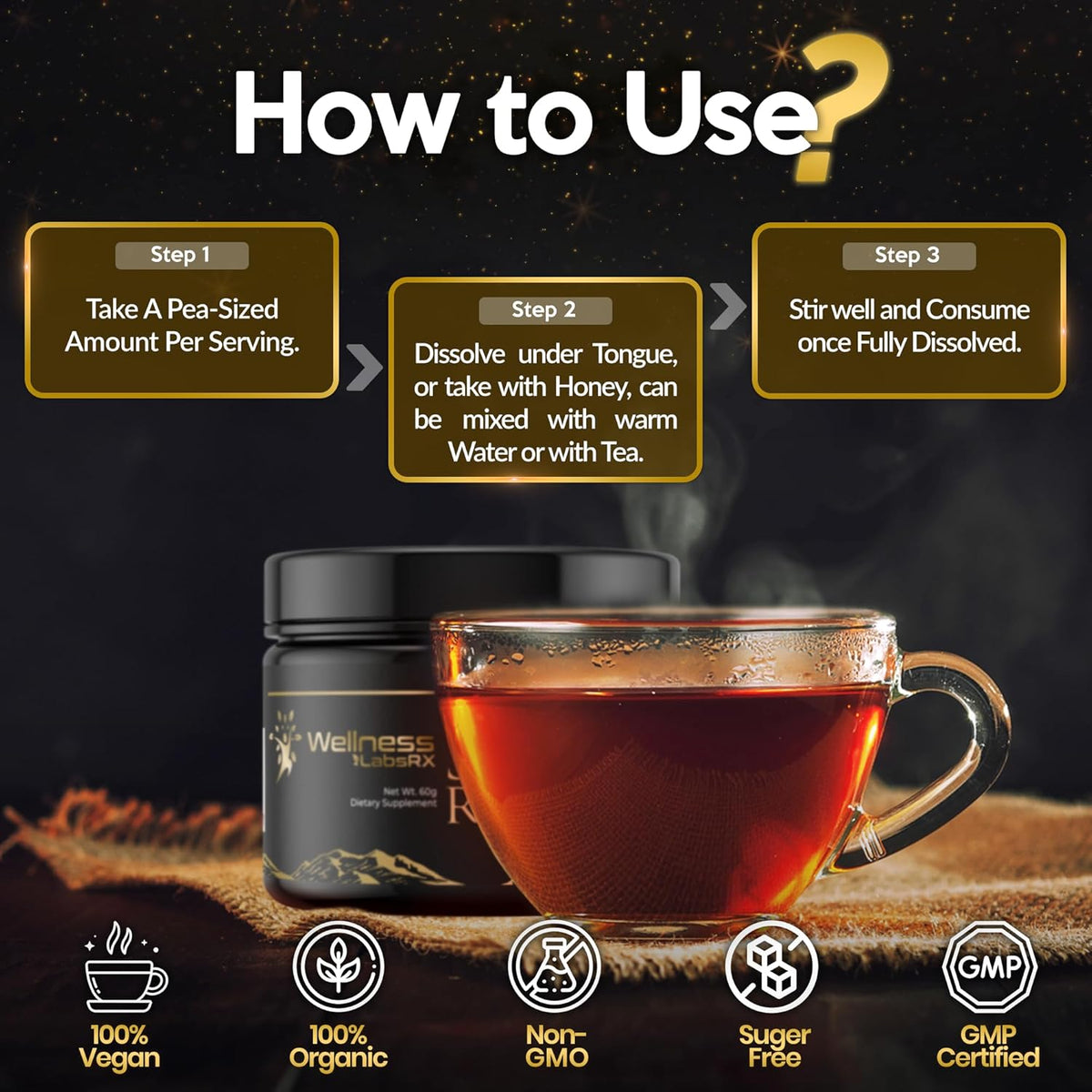 Shilajit Pure Himalayan Organic Shilajit Resin - Himalayan Shilajit Supplement- Maximum Potency and Pure Shilajit for Men, Gold Grade Natural Shilajit with 85+ Trace Minerals and Fulvic Acid - 60g