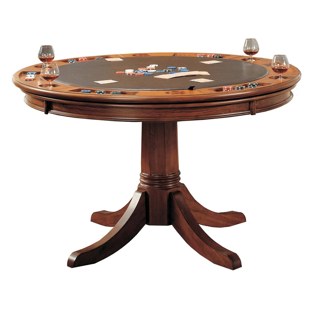 Hillsdale Furniture Parkview Round Game Table, Medium Brown Oak