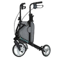ELENKER 3 Wheel Walkers for Seniors, 3 Wheeled Rollator with 10?? Wheels, Narrow Walkers for Small Spaces, Compact Folding, Ideal for Traveling, Blue