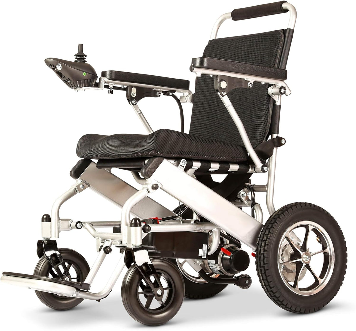 Fold & Travel Lightweight Motorized Electric Power Wheelchair Scooter, Aviation Travel Safe Electric Wheelchair Foldable Heavy Duty Power Wheel Chair