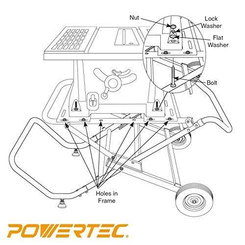 Powertec MT4009 Rolling Foldable Table Saw Stand