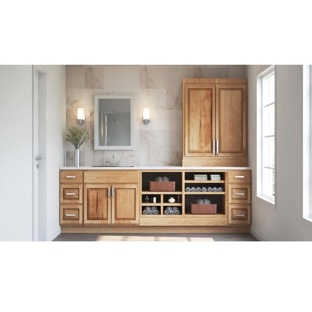 Hampton Bay 0.5x84x24 in. Refrigerator End Panel Kit in Natural Hickory KAREP-NHK