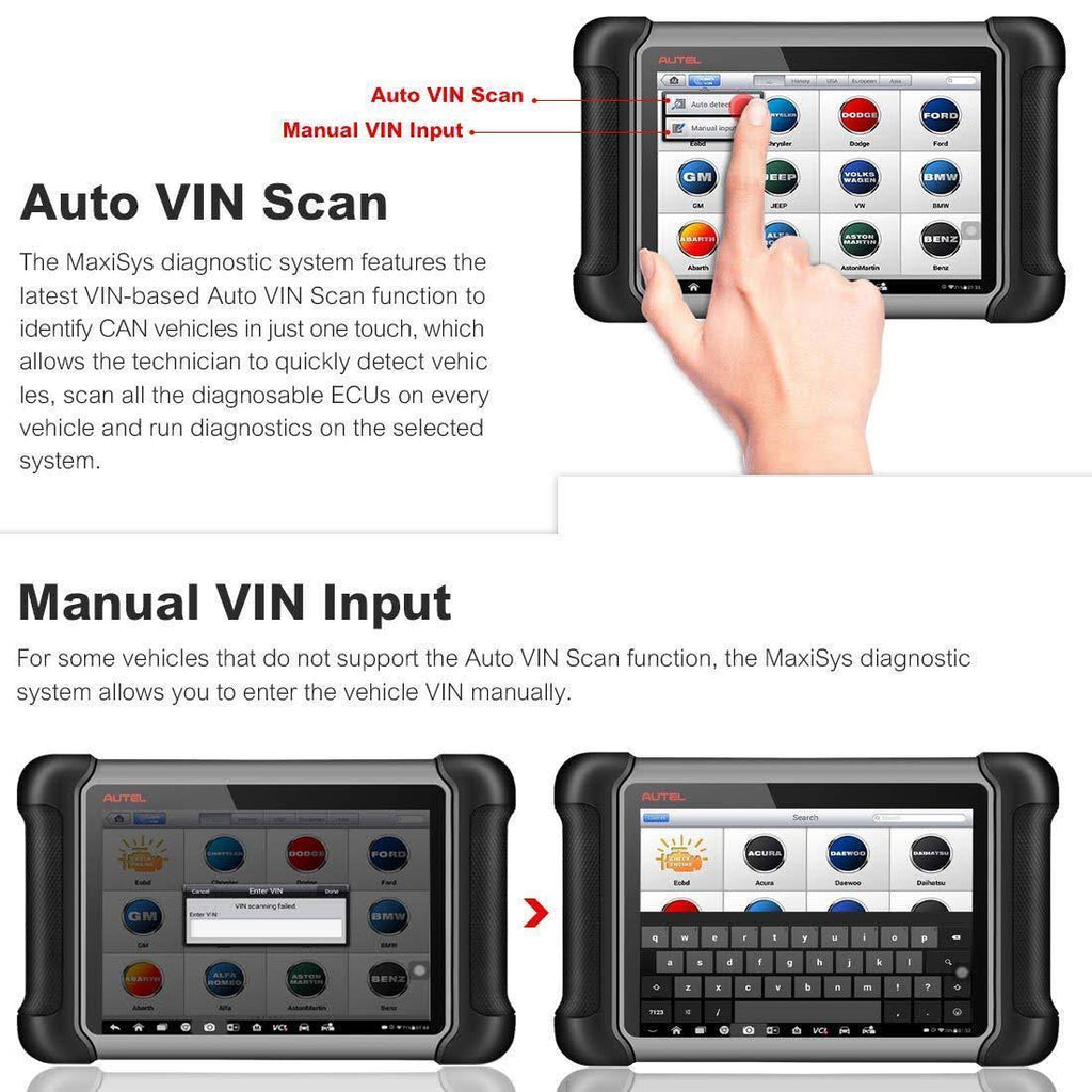 Autel MaxiSys MS906BT OBD2 Bluetooth Auto Diagnostic Tool Scanner ECU Coding