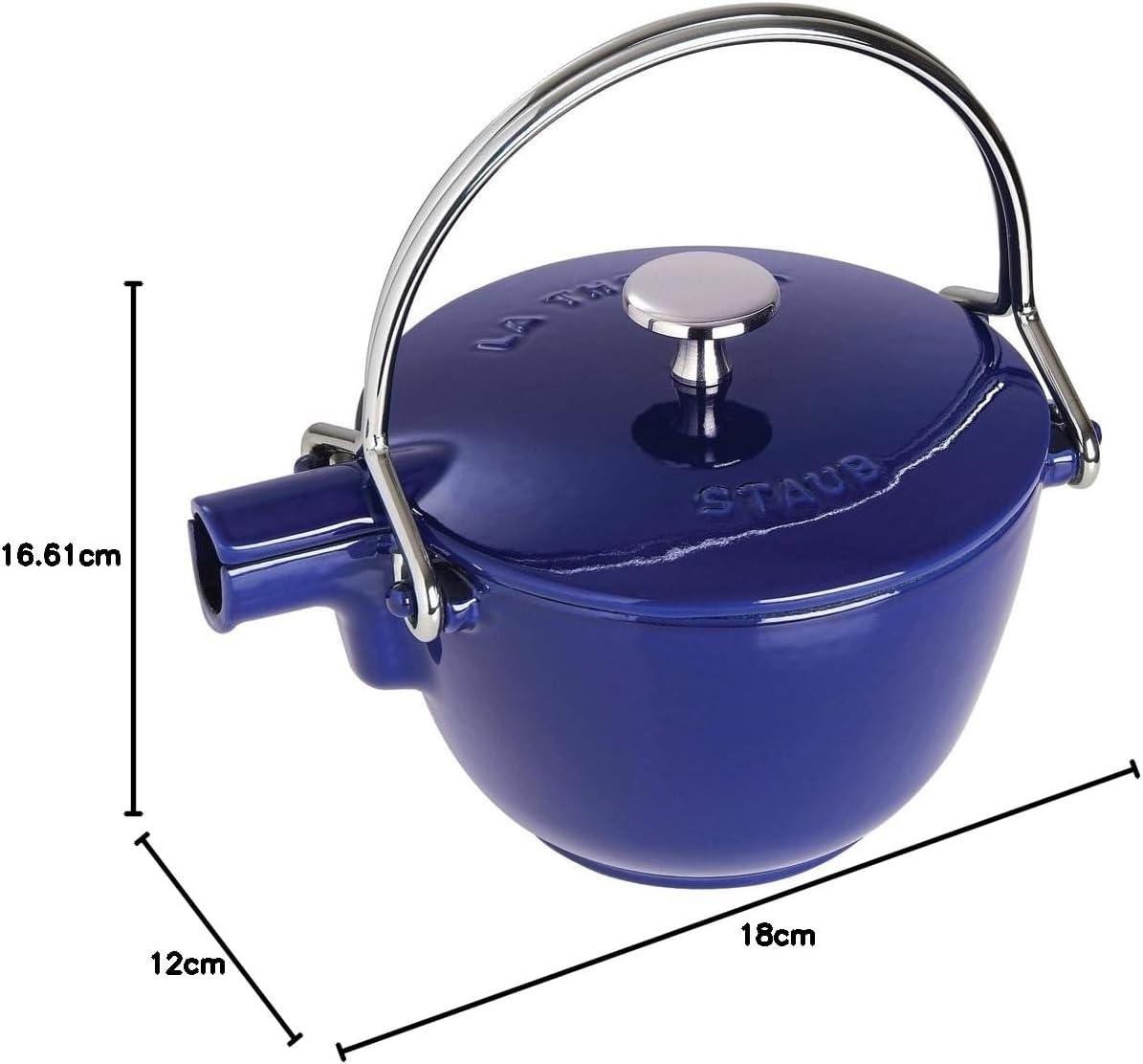 Staub Cast Iron 1-qt Round Tea Kettle - Basil, Made in France