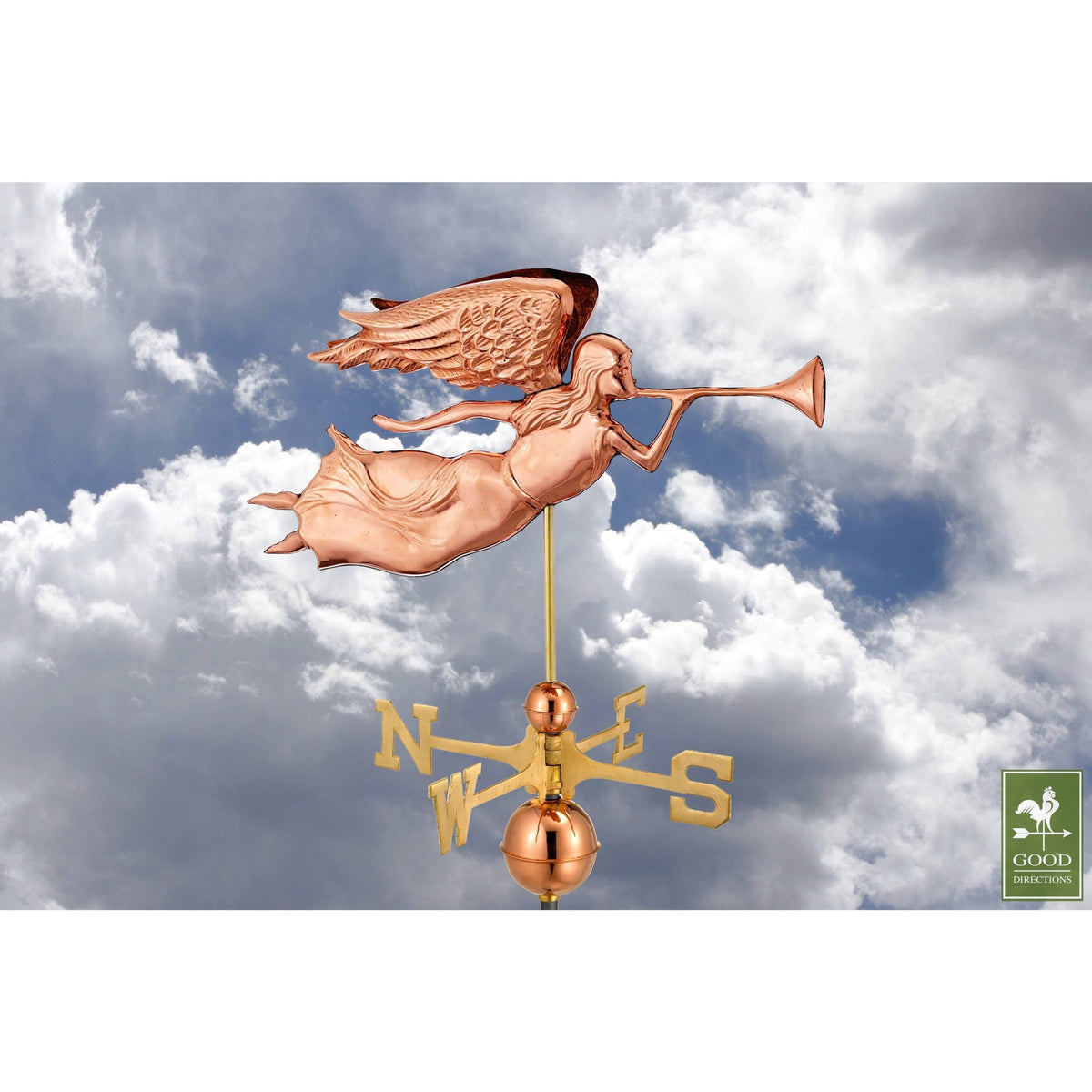 Good Directions Angel with Arrow Weathervane - Pure Copper