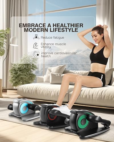 ANCHEER Under Desk Elliptical Machine - Quiet Pedal Exerciser for Seniors, Office & Home, Low-Impact Seated Leg Workout Equipment, Smart LCD Display, Remote Control