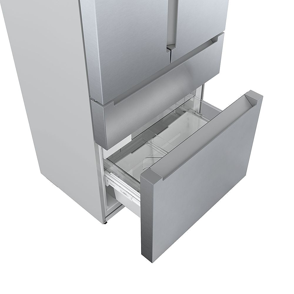 Bosch - 800 Series 20.5 Cu. Ft. 4-Door French Door Counter-Depth Smart Refrigerator - Stainless steel