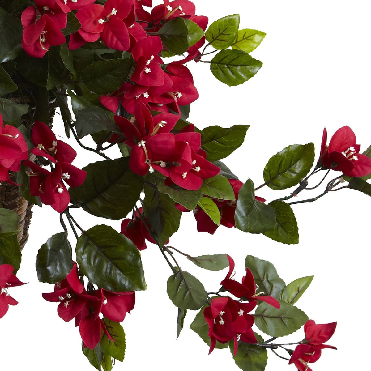 Nearly Natural Bougainvillea Hanging Basket UV Resistant (Indoor/Outdoor) Red
