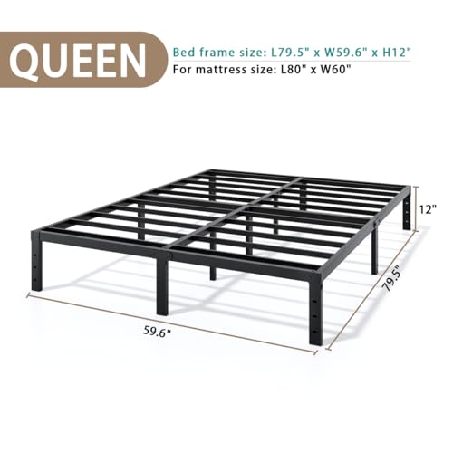 Metal Bed Frame Full Size - 14 Inch Heavy-Duty Full Platform Bed Frame No Box Spring Needed, Easy Assembly, Noise-Free, Sturdy Mattress Foundation, Underbed Storage Space