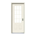 JELD-WEN 32 in. x 80 in. 12 Lite Primed Steel Prehung Left-Hand Inswing Front Door w/Brickmould
