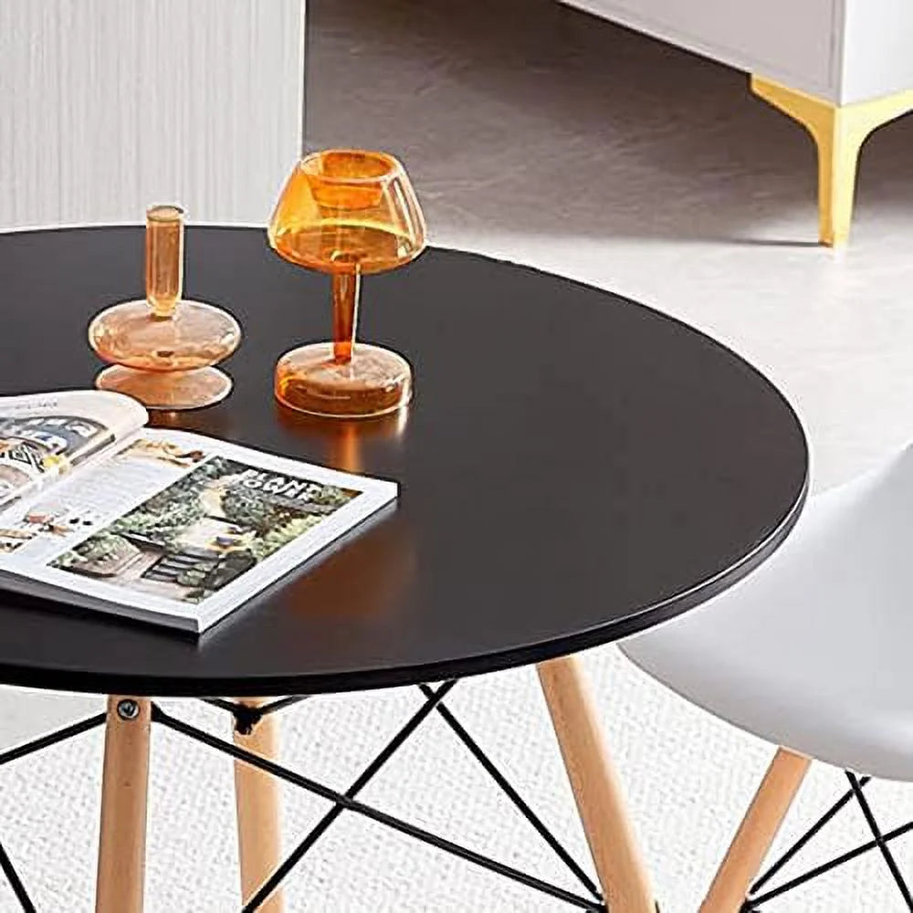 xrboomlife White Dining Table 31.5”u2013Small Round Modern Dining Room Table Kitchen Table Coffee Table - for 2 to 4 People
