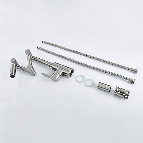 KunMai Stainless Steel Pot Filler Faucet Deck Mounted Kitchen Sink Faucet in BR