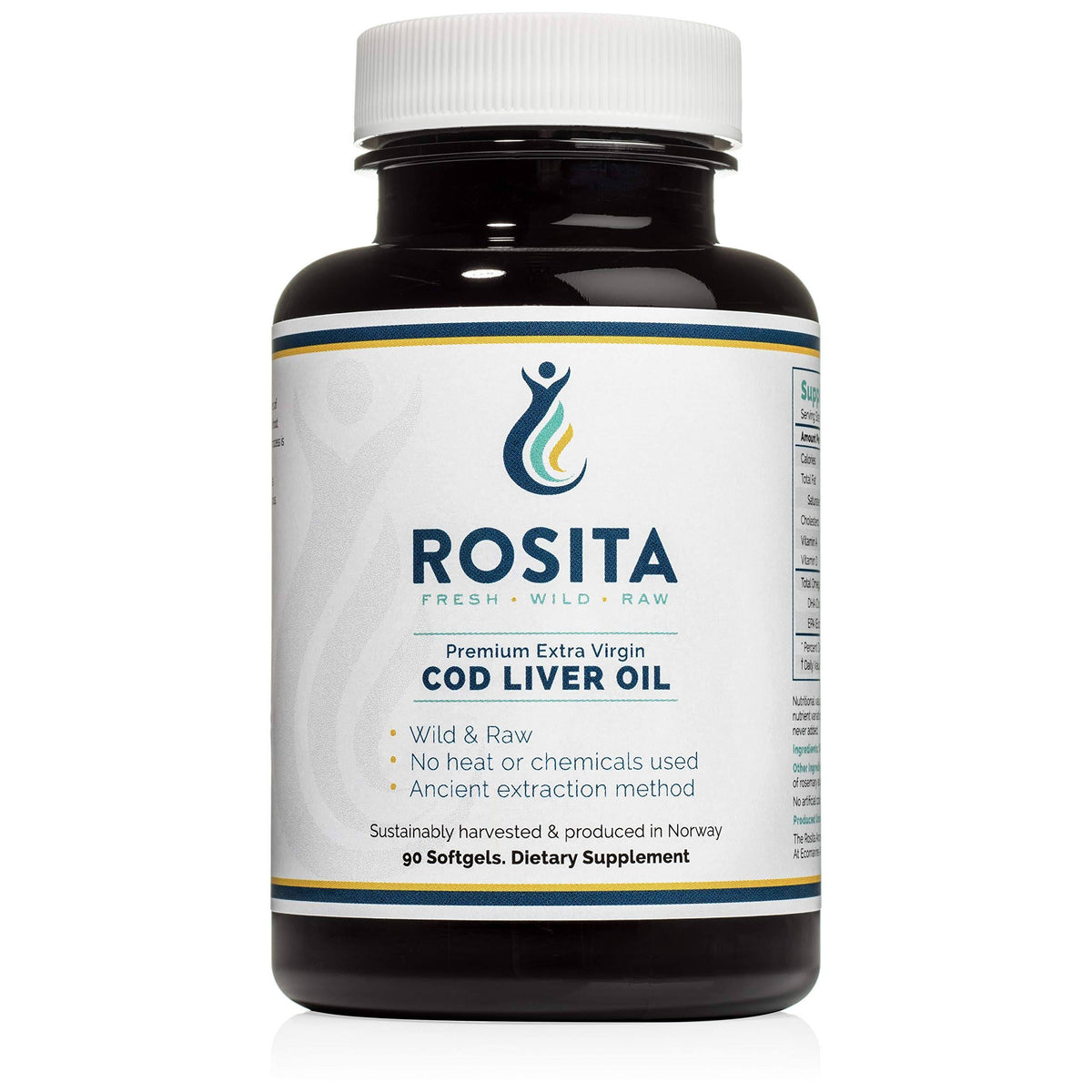 Rosita Premium Extra Virgin Cod Liver Oil, Softgels - 90 count