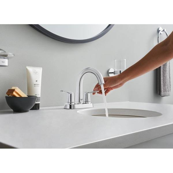 Grohe Veletto 4 in. Centerset 2-Handle High-Spout Bathroom Faucet in Starlight Chrome 20582000