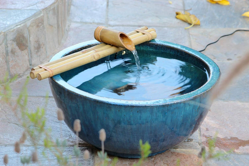 Bamboo Accents Water Fountain & Pump Kit ?C 18 inch, 3 Arm Style Split-Resistant All Natural Bamboo ?C DIY Indoor/Outdoor Zen Garden - Fits 15-30 inch Bowl (not Included)