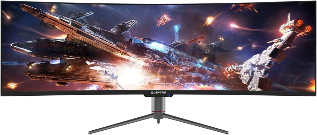Sceptre Curved 49 inch (5120x1440) Dual QHD 32:9 Gaming Monitor up to 120Hz DisplayPort HDMI Build-in Speakers, Gunmetal Black 2021 (C505B-QSN168)