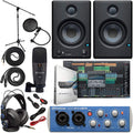 PreSonus AudioBox 96 Audio Interface (May Vary Blue or Black) Full Studio Bundle with Studio One Artist Software Pack with Eris 4.5 BT Pair Studio Bluetooth Monitors and 1/4?? Instrument Cable