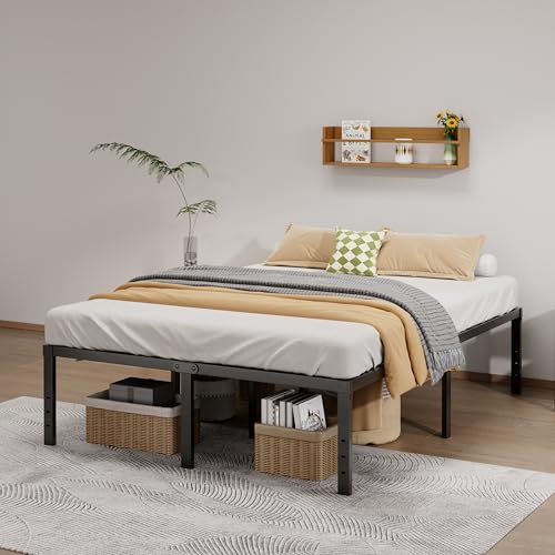 Metal Bed Frame Full Size - 14 Inch Heavy-Duty Full Platform Bed Frame No Box Spring Needed, Easy Assembly, Noise-Free, Sturdy Mattress Foundation, Underbed Storage Space