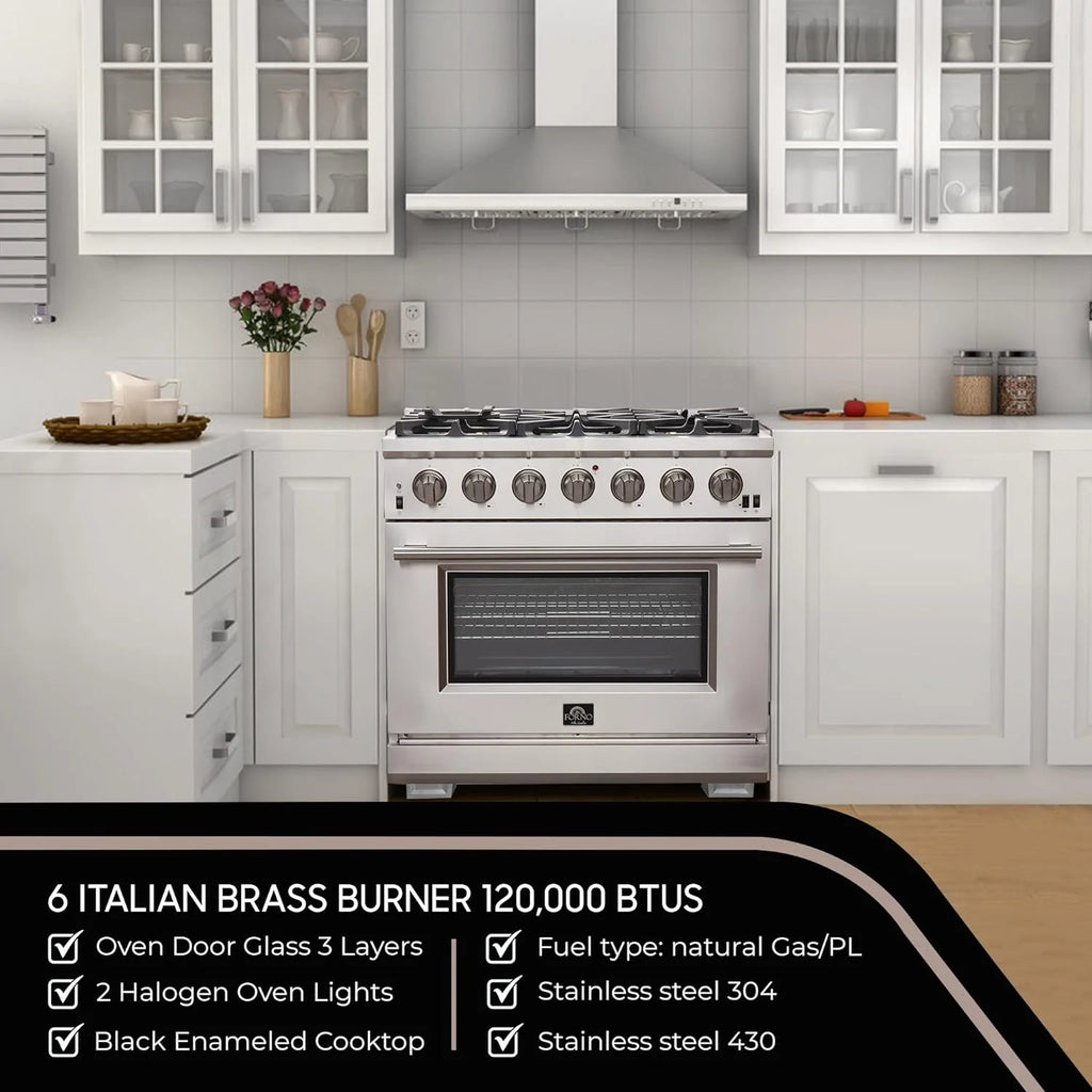 Capriasca - Titanium Professional 36 Freestanding Gas Range