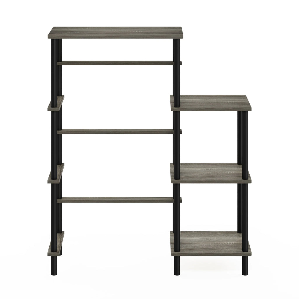 Furinno Turn-N-Tube Toolless Kitchen Storage Shelf Tall, French Oak Grey/Black