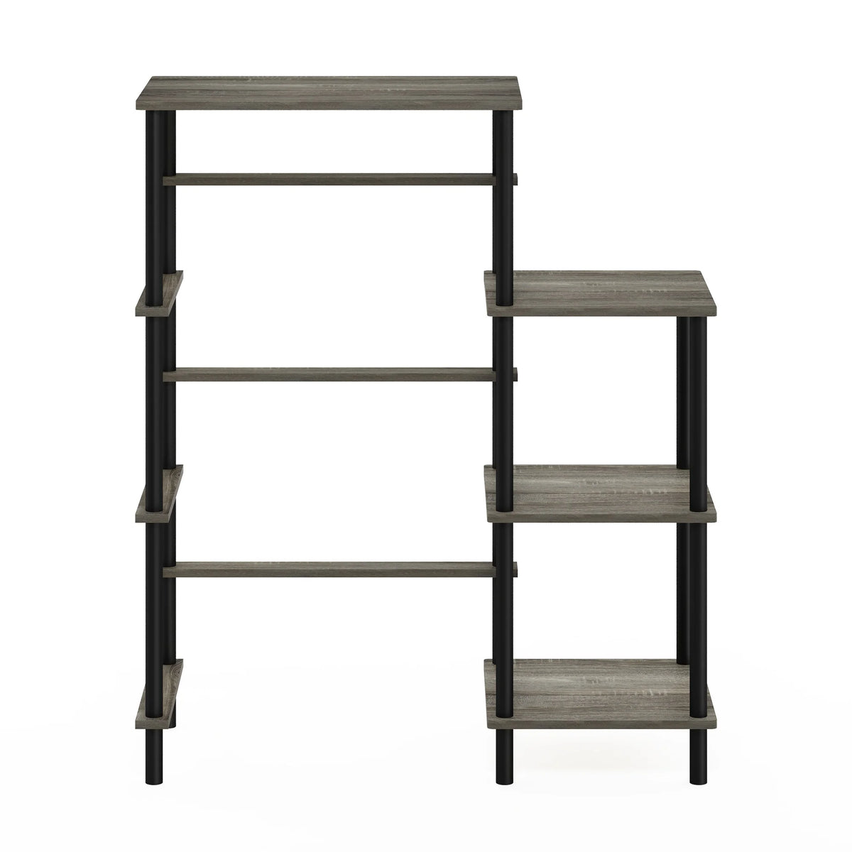 Furinno Turn-N-Tube Toolless Kitchen Storage Shelf Tall, French Oak Grey/Black