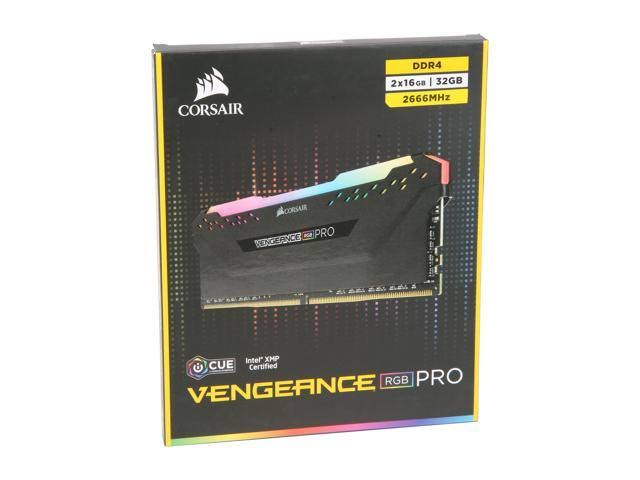 Corsair Vengeance RGB Pro 32GB (2x16GB) 2666 C16 DDR4 Desktop Memory - Black