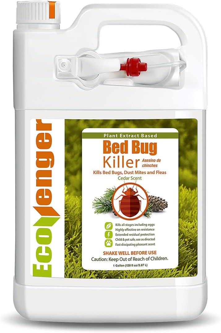 EcoVenger (Formerly EcoRaider) Bed Bug Killer with Remote Sprayer 1Gal - Kills 100% All Stages on Contact- Kills Resistant Bugs- Kills Eggs- 14 Day Residual Protection- Non-toxic- Child & Pet Friendly