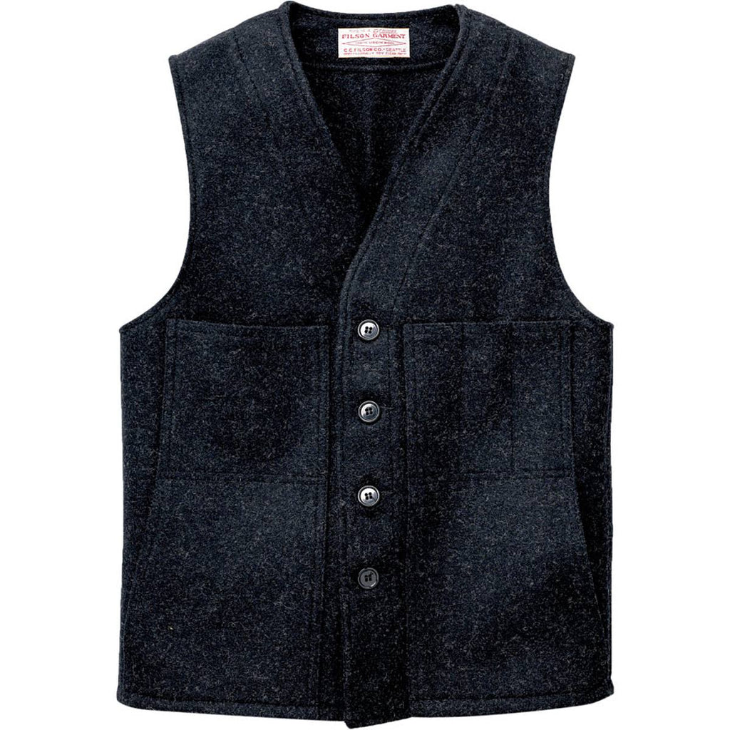 Filson Mackinaw Wool Vest, Charcoal, Large