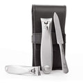 GERMANIKURE Nail Clippers and Sapphire Nail File Set in Black Leather Case ?C Ethically Made in Solingen Germany, FINOX Stainless Steel Tools ?C Professional Quality Manicure & Pedicure Kit for Men