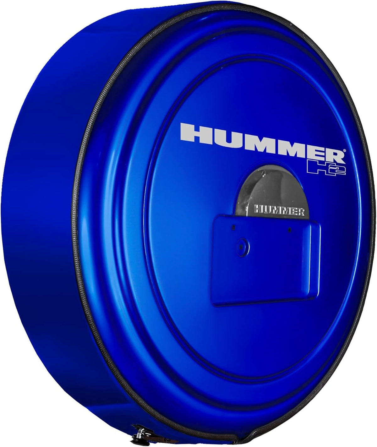 Boomerang Hummer H2 (05-10) - Color Matched MasterSeries Hard Tire Cover - (Color Matched Plastic Face & Stainless Steel Ring) - Hummer H2 Logo - Pewter Metallic