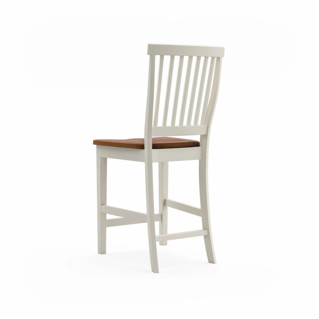Homestyles Americana Traditional Wood Counter Stool in Antique White and Oak