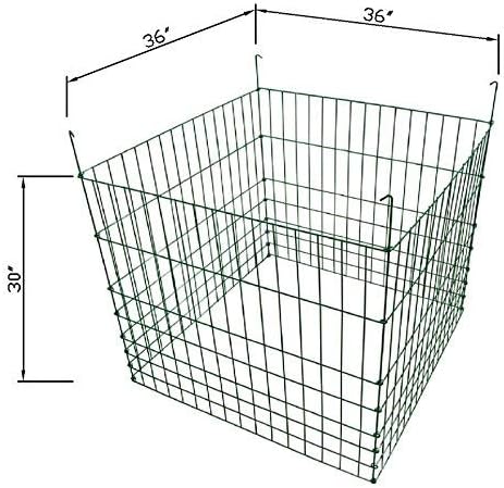 MTB Garden Wire Compost Bin 30x30x24 inches, Green, Garden Bed Fencing