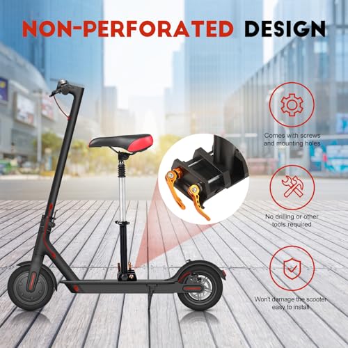 Gugxiom Electric Scooter Seat, Foldable and Adjustable Saddle Seat with Shock Absorption Foam Cushion Scooter Seat for Xiaomi M365