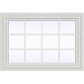 JELD-WEN 47.5 in. x 35.5 in. V-2500 Series White Vinyl Fixed Picture Window with Colonial Grids/Grilles